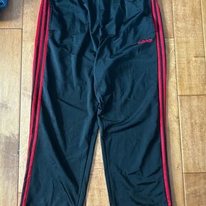 Adidas Black Pants with Red Accents